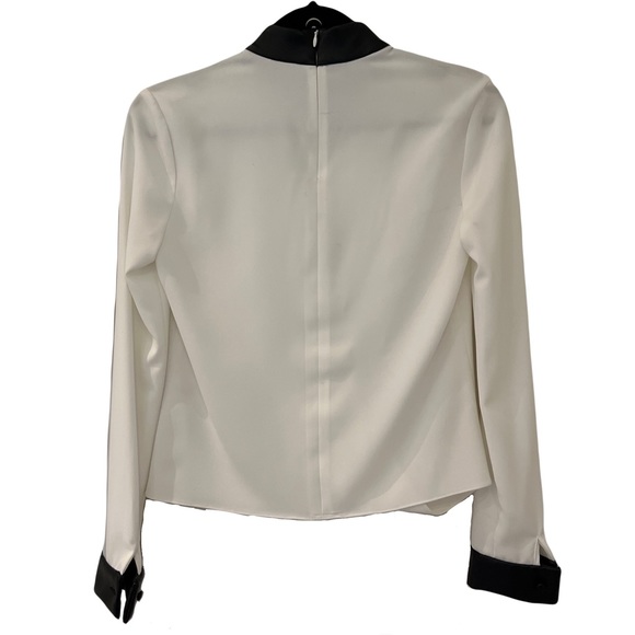Intermix white blouse with leather detail - Size P - Picture 3 of 5